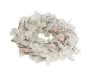 KRANS M PLUIMEN EN EIEREN 28X9 ROZE/WIT