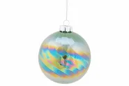 Kerstbal spiraal pearl groen 10x10x10 glas