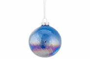 Kerstbal spiraal pearl blauw 8x8x8 glas
