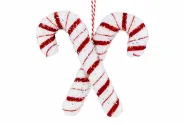 HANGER CANDY CANE ROOD WIT 17X3X17 KUNSTSTOF
