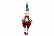 Figuur elf hanging bordeaux groen 25x10x40cm