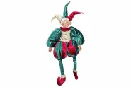 Figuur elf sitting bordeaux groen 40x18x82cm