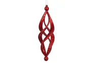 SPIRAAL HANGER GLITTER ROOD D5X18CM KUNSTSTOF