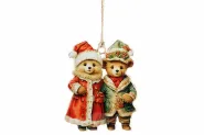 HANGER VINTAGE BEARS ROOD-GROEN 8X1X10CM METAAL