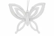 HANGER BUTTERFLY GLITTER WIT 10X2,5XH8,5