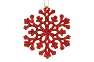 HANGER FLAKE GLITTER ROOD 10XH10CM KUNSTSTOF