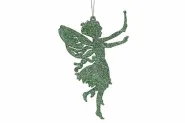 HANGER ELF GLITTER GROEN 9X14CM KUNSTSTOF