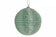 KERSTBAL ROPE GLITTER GROEN D8CM KUNSTSTOF