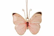HANGER VINTAGE BUTTERFLY ROZE 10.5X8 EMAILLE