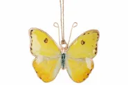 HANGER VINTAGE BUTTERFLY GEEL 10.5X8 EMAILLE