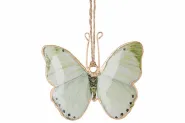 HANGER VINTAGE BUTTERFLY GROEN 10.5X8 EMAILLE