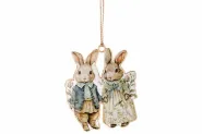 HANGER VINTAGE RABBIT BEIGE 6.5X10 EMAILLE