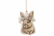 HANGER VINTAGE RABBIT BEIGE 6.5X10 EMAILLE