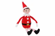 Figuur elf rood-wit 15x10x32 textiel