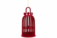 HANGER BIRCAGE FLOCKED BORDEAUX 6X6X13CM KUNSTSTOF