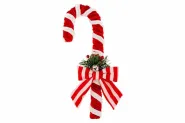 HANGER CANDY CANE ROOD WIT 14X4.5X28CM FLUWEEL