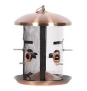 BNL Voedersilo metaal dubbel fijn gaas & zaadkoker zwart/koper