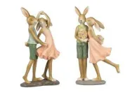 Hasenpaar 22cm 2sort. aus Kunststein gefertigt und handbemalt