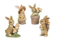 Hase 11cm 4sort. aus Kunststein gefertigt, handbemalt und mit Details verziert