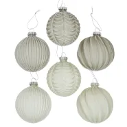 Christmas ball Julina, 6 ass., D 8,00 cm, Glass laquered, Single-colour glass laque