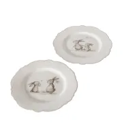 Plate Knuffi, 2 ass., Dishwasher proof, D 21 cm, New Bone, Multi-coloured, Motif, Coloured edge New