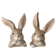 Figurine Berty, 2 ass., Rabbit, H 12 cm, Polyresin, Brown polyresin brown