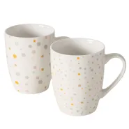 Mug Lavina, 2 ass., 350 ml, Dishwasher proof, Single-colour, Dotted, All-round printing, White New B