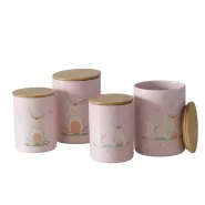 Storage canister Easy, 2 ass., H 16 cm, D 12 cm, Bamboo (Phyllostachys edulis), Stoneware, Multi-col