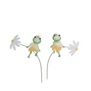 pick frog, 2 assortd., green, metal, size ca. 47 cm h