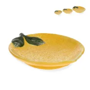 lemon plate, shiny yellow, dolomite, ca. 20,5 x 16,5 x 2,5 cm h