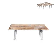 wooden deco table 'Bodega', nature colour, w/white wash, approx. 40 x 16 x 13 cm h, w/4 fixed wooden
