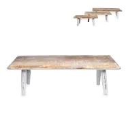 wooden deco table 'Bodega', nature colour, w/white wash, approx. 50 x 18 x 15 cm h, w/4 fixed wooden