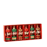 Ornament draaimolen rood 6 stuks - l21,5xb9xh3,5cm
