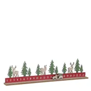 Adventskalender wintertafereel rood - l60xb5xh14cm
