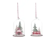 Ornament auto rood 2 assorti - h10xd7cm
