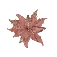 Clip poinsettia zalm - h24xd28cm
