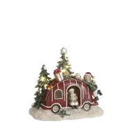 Caravan rood led werkt op batterijen - l18xb11,5xh16,5cm
