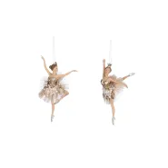 Ornament ballerina goud 2 assorti - l7,5xb7,5xh18cm
