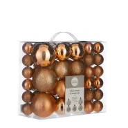 Boom decoratie onbreekbaar oranje 46 stuks - d4,6,8cm
