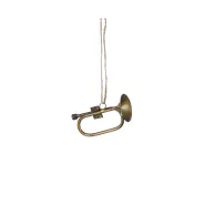 Ornament trompet antiek messing - l8xw3,5xh4,5cm
