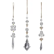 Ornament diamant goud 3 assorti - h25xd2cm
