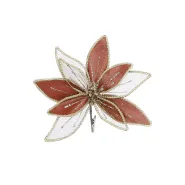 Clip poinsettia oud roze - h12xd20cm
