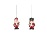 Ornament soldaat rood 2 assorti - l4xb3xh8cm
