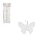 Clip vlinder wit 6 stuks - l10xb7xh2,5cm
