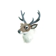 DEER HEAD 18CM BROWN/WHITE