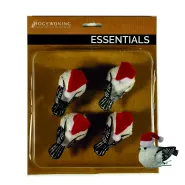 XMAS BIRD ON CLIP 8CM 4PC