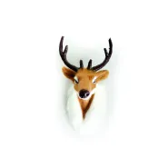 DEER HEAD 13CM BROWN/WHITE