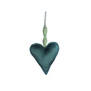 HANGER HEART VELVET 15CM GREEN