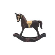 ROCKING HORSE 13CM BROWN/GOLD