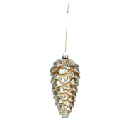 HANGER CHRISTMAS PINECONE 12CM GOLD
